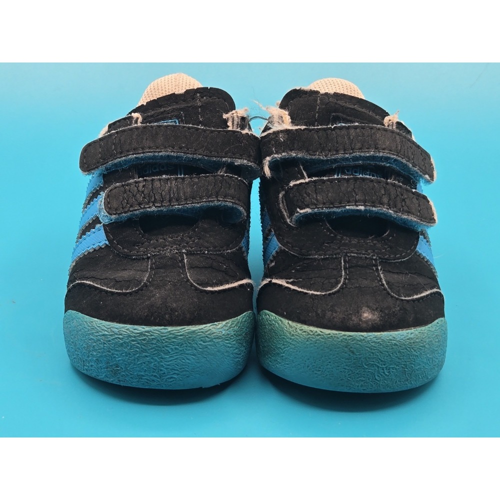 Adidas Black / Blue PYV 702001 Kids Size 4K Shoes Athletic Boys - Picture 8 of 11